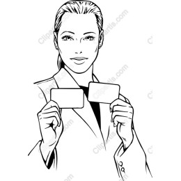 Professional Woman with Blank Cards