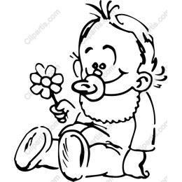 Cute Baby with Flower