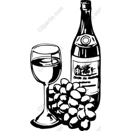 Classic Wine Bottle and Grapes