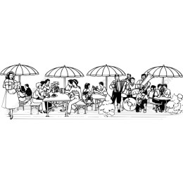 Vibrant Outdoor Dining Scene