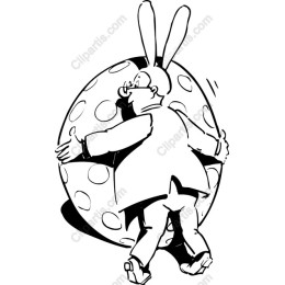 Whimsical Bunny with Polka-Dotted Egg
