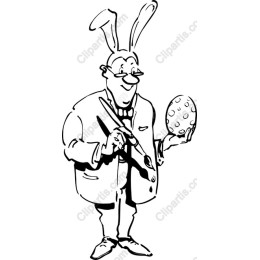 Cheerful Rabbit with Easter Egg