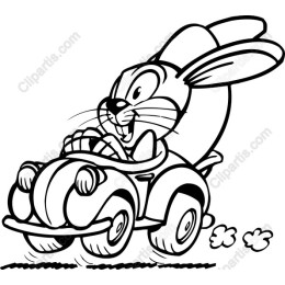 Bunny on Wheels - Cartoon Rabbit