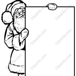 Santa Claus Holiday with Blank Sign for Customization