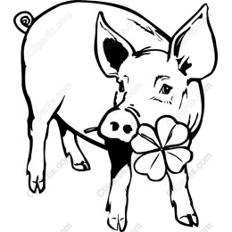 Charming Pig with Clover