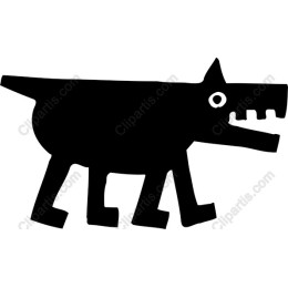 Whimsical Black Dog