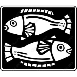 Stylized Black and White Fish