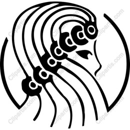 Stylized Woman with Flowing Hair ()