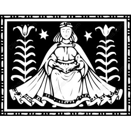 Gothic Lady with Book and Flowers