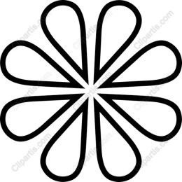 Elegant Black Outline Flower