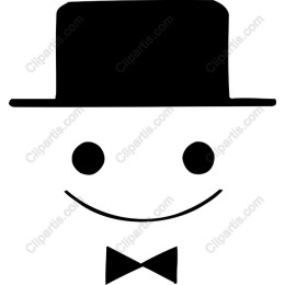Charming Smiling Character in Top Hat and Bow Tie
