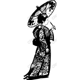 Elegant Japanese Woman with Parasol