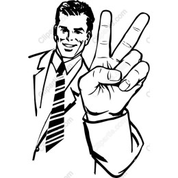 Confident Businessman Peace Sign