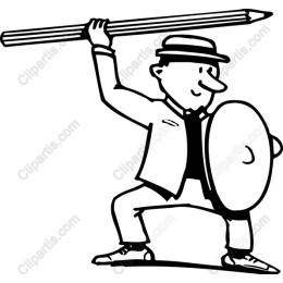 Creative Courage: of a Character with Pencil and Shield
