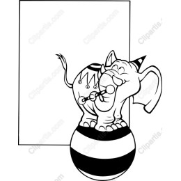 Playful Elephant Balancing on Ball