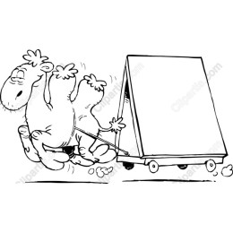Comical Creature Pulling Cart