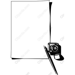 Elegant of Blank Paper and Ink Pen