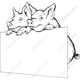 Charming Pig Duo with Customizable Sign