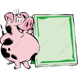 Cheerful Cartoon Pig