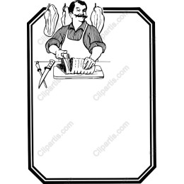Butcher at Work - Vintage