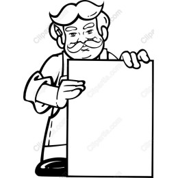 Vintage Man Holding a Blank Sign