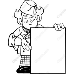 Whimsical Character with Sign