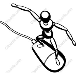 Wooden Mannequin Surfing Mouse