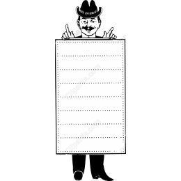 Charming Cowboy with Blank Sign