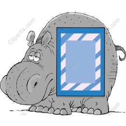 Whimsical Hippo with Frame