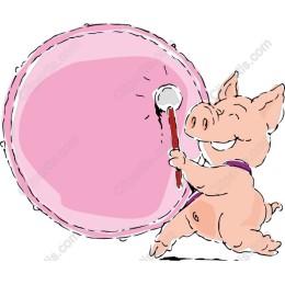 Whimsical Pig with Drum