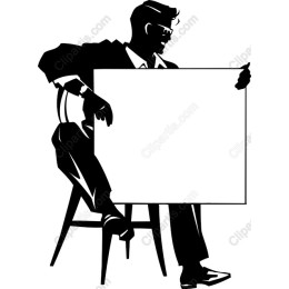 Elegant of a Man with Blank Sign