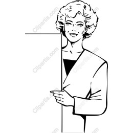 Vintage Woman Holding Blank Sign