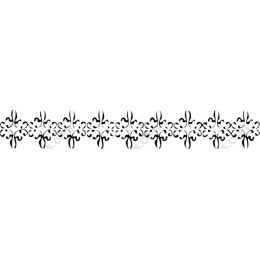 Elegant Floral Border in Black and White