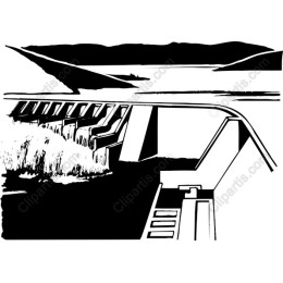 Elegant of a Dam in Black and White