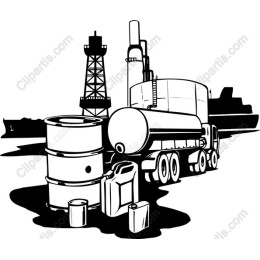 Industrial Energy : Tanker Truck and Oil Rig