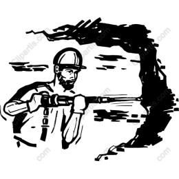 Construction Worker with Jackhammer
