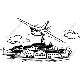 Aerial Adventure: Airplane Over Village