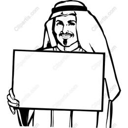 Customizable of a Smiling Man with Blank Sign
