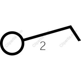 Minimalist Black Key with Number 2