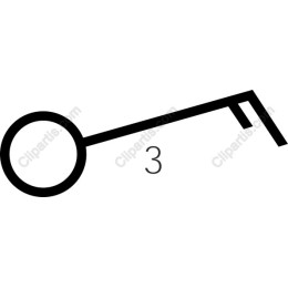 Elegant Minimalist Key with Number 3