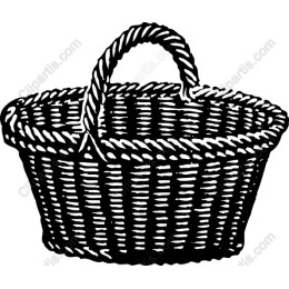 Black and White Wicker Basket