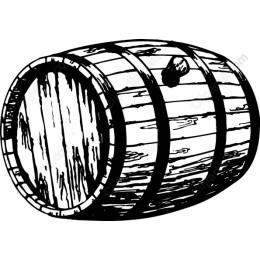 Rustic Hand-Drawn Wooden Barrel