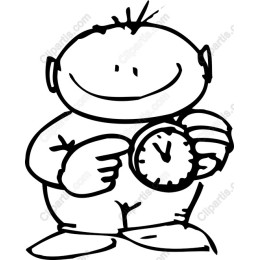 Cheerful Clock Character