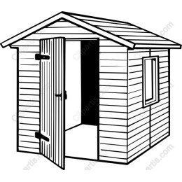 Hand-Drawn Wooden Shed