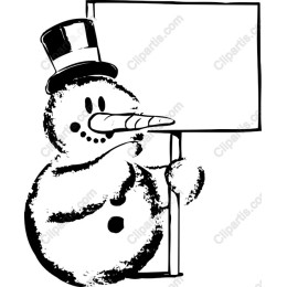 Snowman with Sign