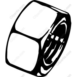 Hex Nut in Black and White