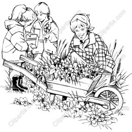 Joyful Children Gardening