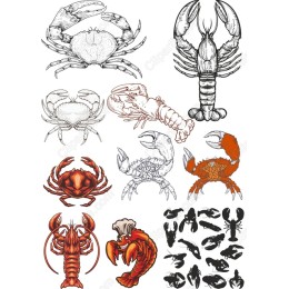 Crustacean Clipart Bundle: of Crabs and Lobsters