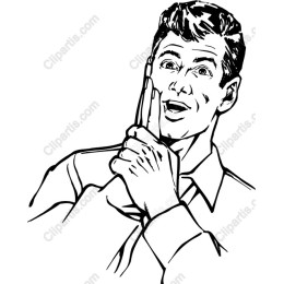Vintage Man with Finger to Lips