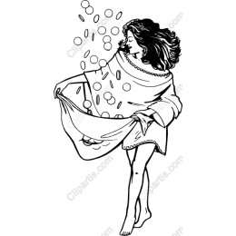 Joyful Woman Tossing Coins